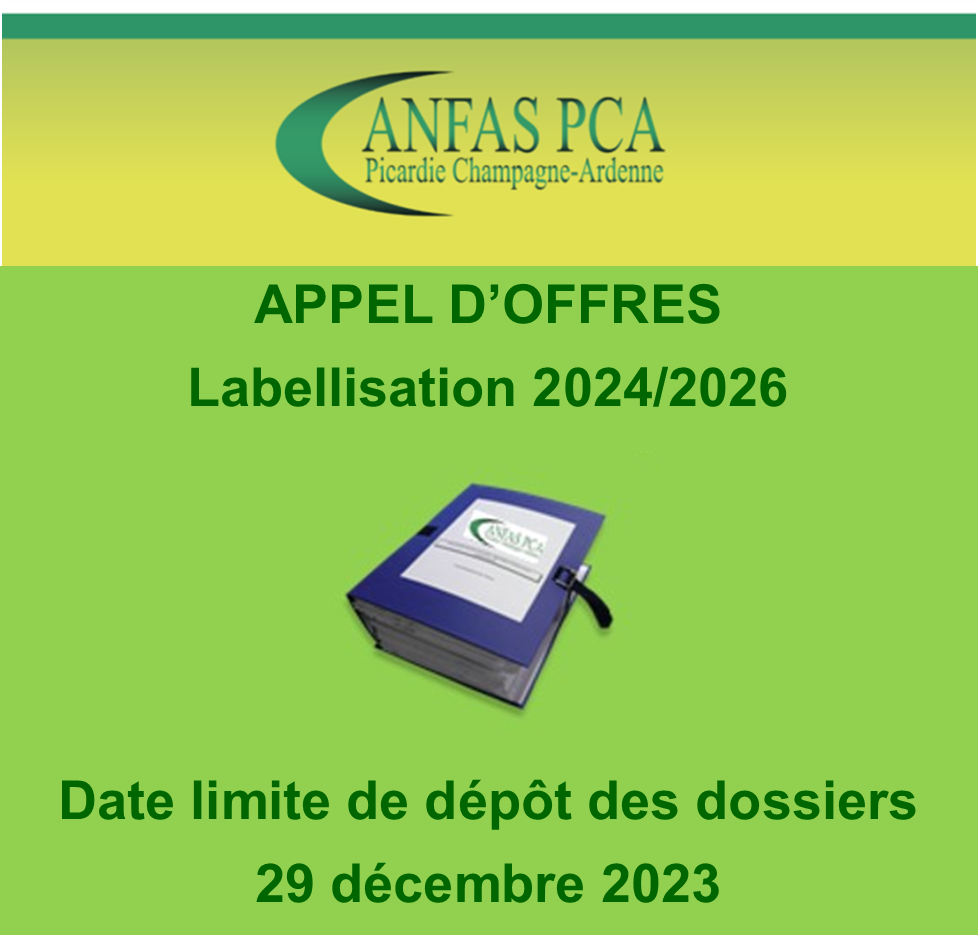 APPEL D'OFFRES ANFAS PICARDIE - LABELLISATION 2024-2026